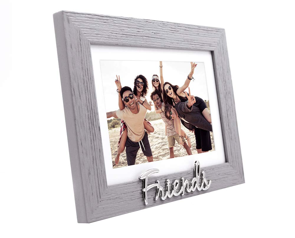 Amazon.com - Happy Homewares Grey Woodgrain Effect Friends Picture